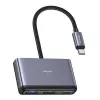 USAMS 4-in-1 USB-C-hub adapter 2x USB 2.0 / USB 3.0 / USB-C donkergrijs SJ627HUB01 (US-SJ627)