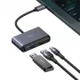 USAMS 5-in-1 USB-C-hub USB 2.0/USB 3.0/USB-C/TF/SD donkergrijs SJ628HUB01 (US-SJ628)
