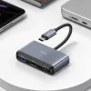 USAMS 5-in-1 USB-C-hub USB 2.0/USB 3.0/USB-C/TF/SD donkergrijs SJ628HUB01 (US-SJ628)