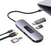 USAMS 10-in-1 USB-C-hub adapter 3x USB 3.0, SD/TF, HDMI, VGA, RJ45, PD 100W, grijs