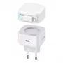 USAMS XMF-serie CC209TC02 GaN 35W snellader met intrekbare Lightning-kabel, wit