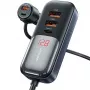 USAMS C40 auto-oplader 3xUSB+2xUSB-C 165W PD+QC snelladen zwart CC213CC01 (US-CC213)