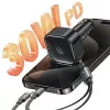 USAMS auto-oplader met intrekbare kabel 2xUSB-C C41 PD 30W snelladen zwart CC220CC01 (US-CC220)