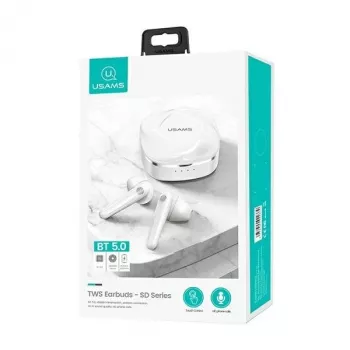 USAMS SDseries BHUSD01 True Wireless Stereo Bluetooth 5.0 oordopjes, wit