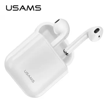 USAMS LU Series True Wireless Stereo Bluetooth 5.0 oordopjes met oplaadcase, wit, BHULU01 (US-LU001)
