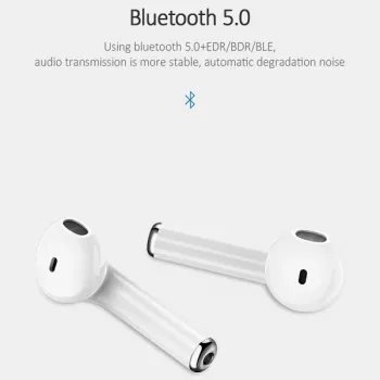 USAMS LU Series True Wireless Stereo Bluetooth 5.0 oordopjes met oplaadcase, wit, BHULU01 (US-LU001)