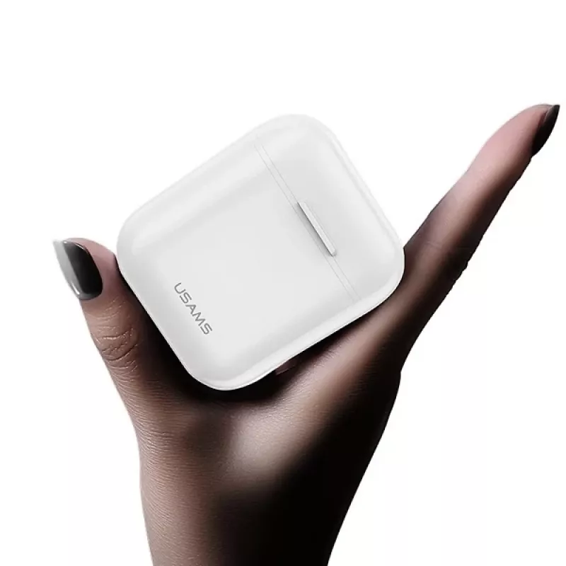 USAMS LU Series True Wireless Stereo Bluetooth 5.0 oordopjes met oplaadcase, wit, BHULU01 (US-LU001)
