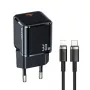 USAMS T45 30W PD3.0 USB-C snellader met U63 USB-C naar Lightning kabel, zwart, UXTZH01