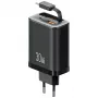 USAMS Xiang Series CC296 30W wandlader met USB-C en USB-A, zwart