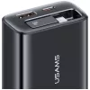 USAMS Xiang Series CC296 30W wandlader met USB-C en USB-A, zwart