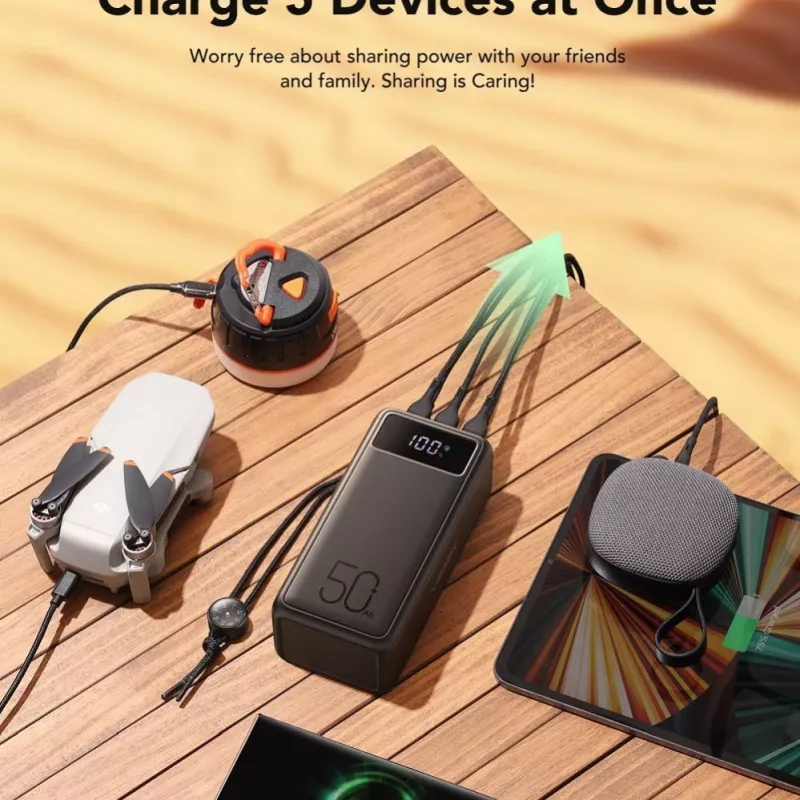 VEGER powerbank Tank Boost PD QC3.0 5A 130W 56000 mAh zwart W5001C
