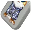 Nimmy back cover voor Apple iPhone 15 Pro 6,1 inch grijs Glasses Cool Cat