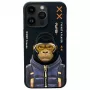 Nimmy Cool&Cute 2.0 Monkey hoesje voor Apple iPhone 15 Pro 6,1 inch zwart