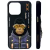 Nimmy Cool&Cute 2.0 Monkey hoesje voor Apple iPhone 15 Pro 6,1 inch zwart