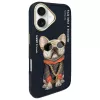 Nimmy hoesje voor iPhone 16 6.1 zwart Glasses Cool Dog