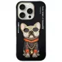 Nimmy Case voor iPhone 16 Pro Max 6,9 inch zwart Glasses Cool Dog