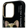 Nimmy Case voor iPhone 16 Pro Max 6,9 inch zwart Glasses Cool Dog