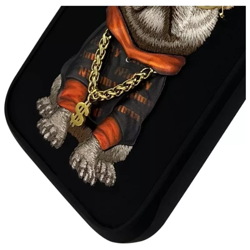 Nimmy Case voor iPhone 16 Pro Max 6,9 inch zwart Glasses Cool Dog