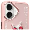 Nimmy Case voor Apple iPhone 16 6,1 inch roze Glasses Cool Cat