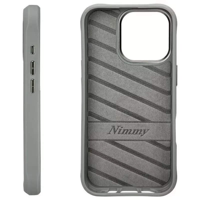 Nimmy Protective Case voor Apple iPhone 16 Pro Max 6,9 inch grijs Glasses Cool Cat Graphic