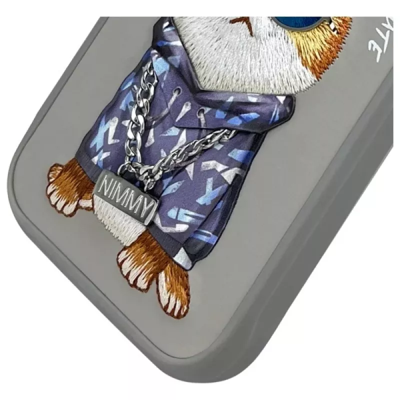 Nimmy Protective Case voor Apple iPhone 16 Pro Max 6,9 inch grijs Glasses Cool Cat Graphic