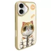 Nimmy Case voor iPhone 16 6,1 inch khaki Cool&Cute 2.0 Cat