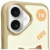 Nimmy Case voor iPhone 16 6,1 inch khaki Cool&Cute 2.0 Cat