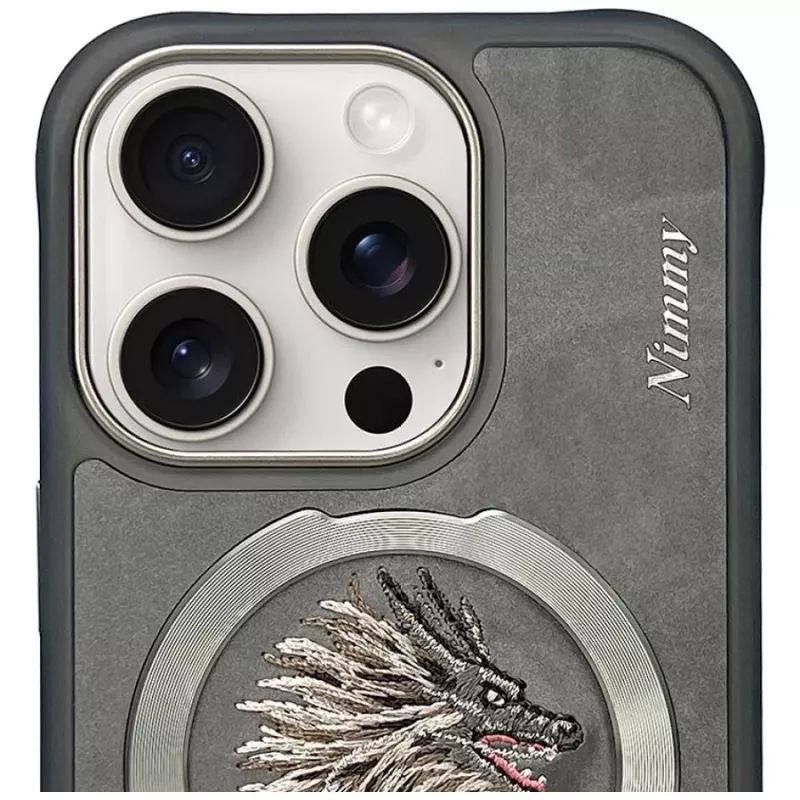 Nimmy Dragon MagSafe-hoesje voor iPhone 16 Pro Max grijs