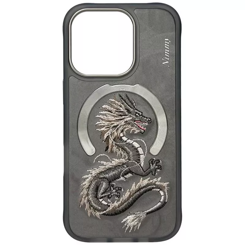 Nimmy Dragon MagSafe-hoesje voor iPhone 16 Pro Max grijs