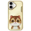 Nimmy Big Eyed Pet 2.0 Cat Case voor Apple iPhone 16 6,1 inch khaki