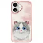 Nimmy Big Eyed Pet 2.0 Cat Back Cover Case voor Apple iPhone 16 6,1 inch - roze