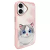 Nimmy Big Eyed Pet 2.0 Cat Back Cover Case voor Apple iPhone 16 6,1 inch - roze