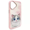 Nimmy Big Eyed Pet 2.0 Cat Back Cover Case voor Apple iPhone 16 6,1 inch - roze