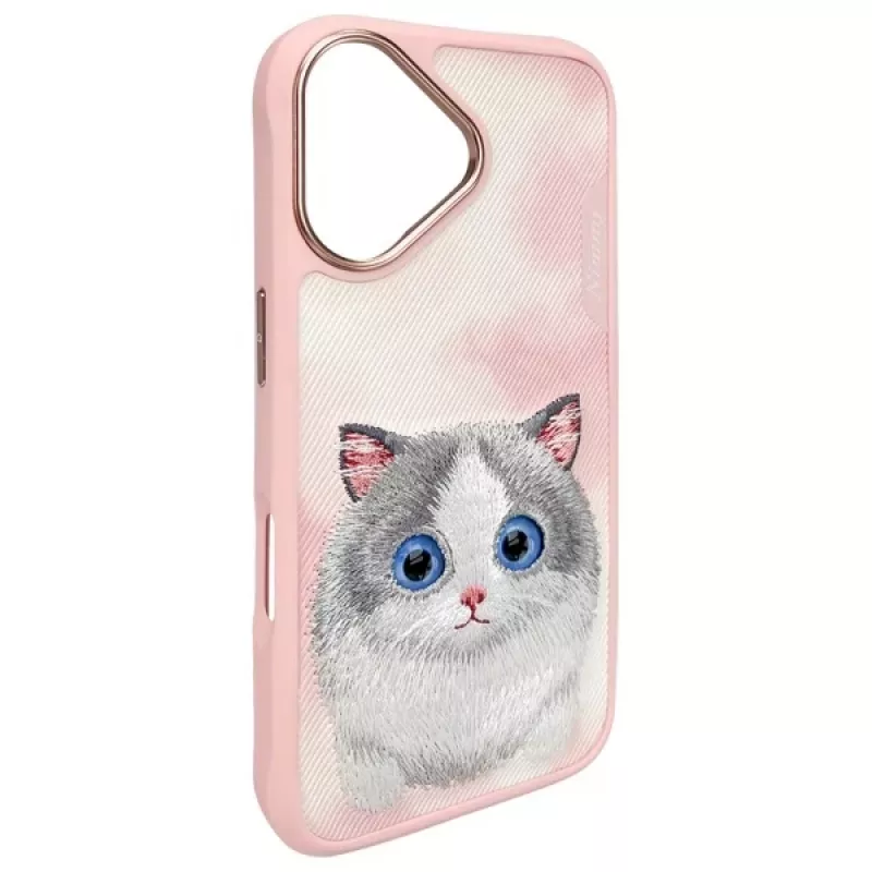 Nimmy Big Eyed Pet 2.0 Cat Back Cover Case voor Apple iPhone 16 6,1 inch - roze