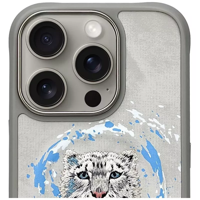 Nimmy Pantera MagSafe-hoesje voor iPhone 16 Pro lichtgrijs
