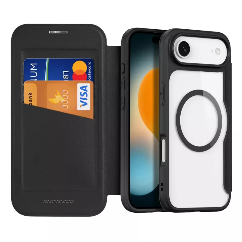 DUXDUCIS Skin X Pro Wallet Case voor iPhone 17 Air met MagSafe - zwart
