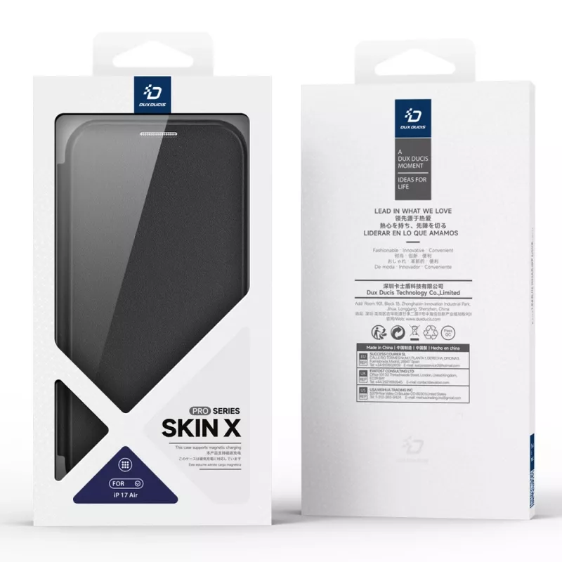 DUXDUCIS Skin X Pro Wallet Case voor iPhone 17 Air met MagSafe - zwart