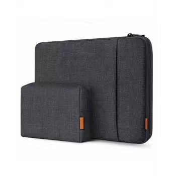 Inateck Laptophoes 13 inch met accessoiretas, vilt, zwart-grijs, LB01006/S1