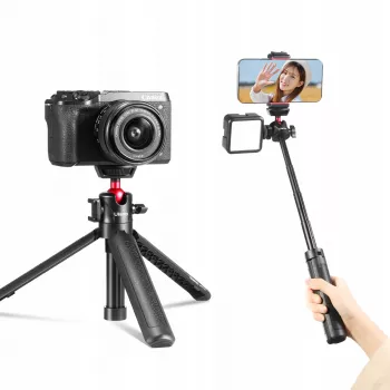 ULANZI MT-16 ministatief selfiestick met kogelkop en cold shoe, zwart