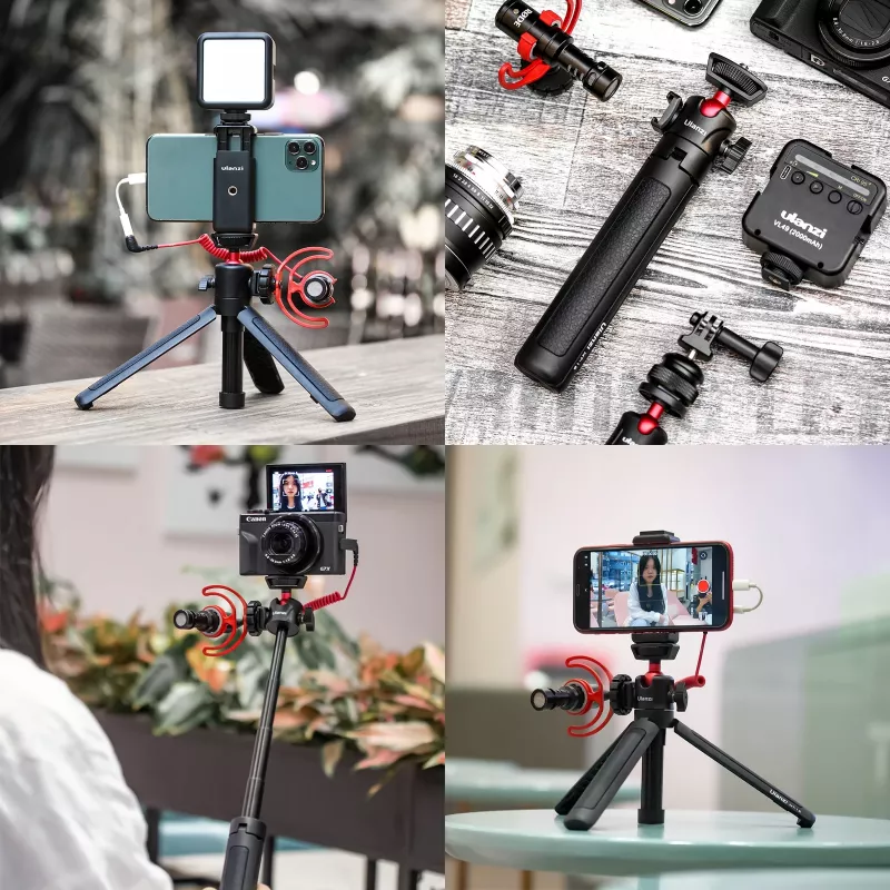 ULANZI MT-16 ministatief selfiestick met kogelkop en cold shoe, zwart