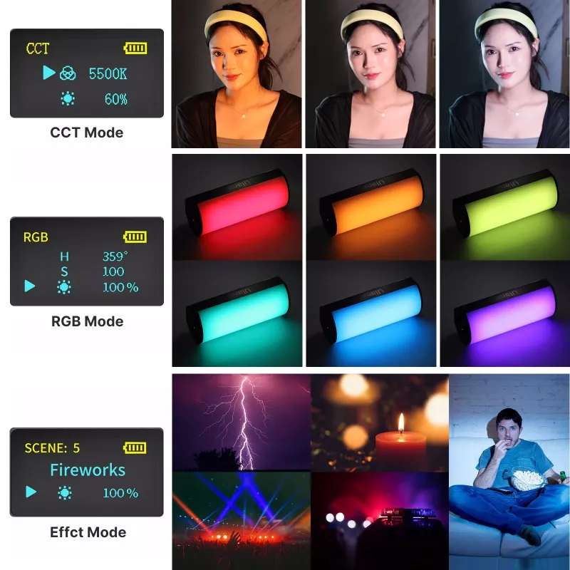 Ulanzi VL110 RGB LED videolamp, 2500K-9000K, 7,5W, 2600mAh