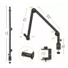 Ulanzi LS25 tafel-C-klem studiosteun voor camera, microfoon, LED-lamp, zwart