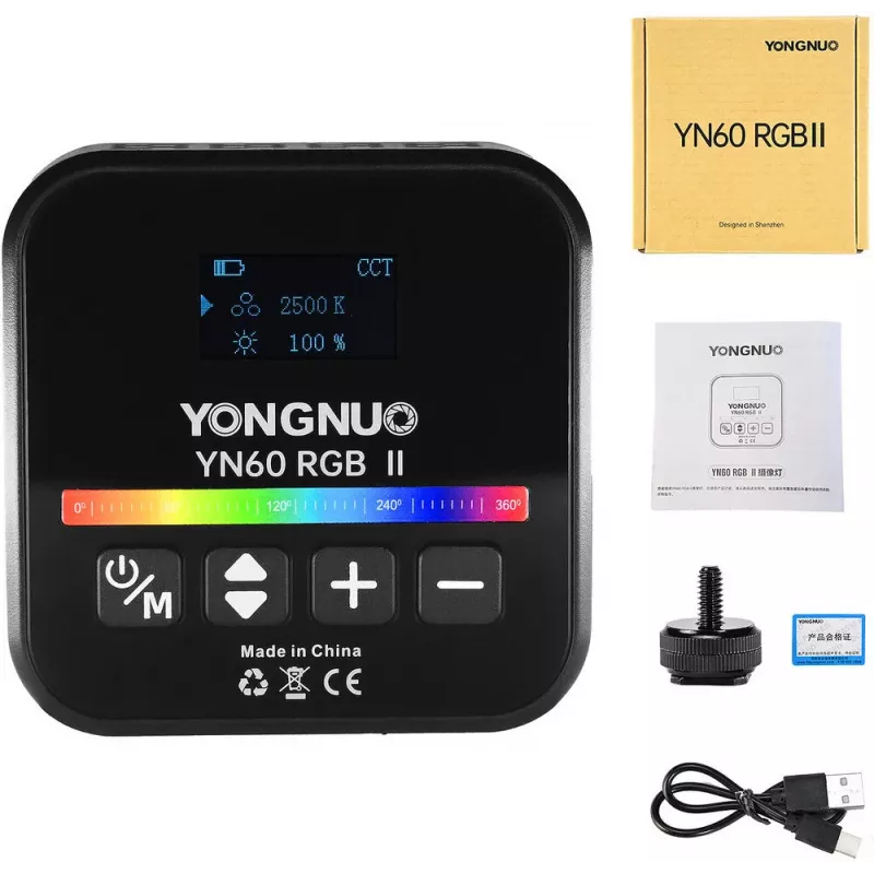 LED-videolamp Yongnuo YN60 RGB II - WB (2500K - 9900K), zwart