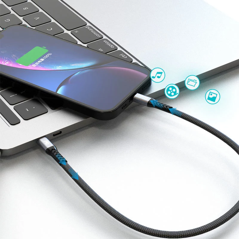 Dudao L10P USB-C naar Lightning kabel 20W 0,23m wit
