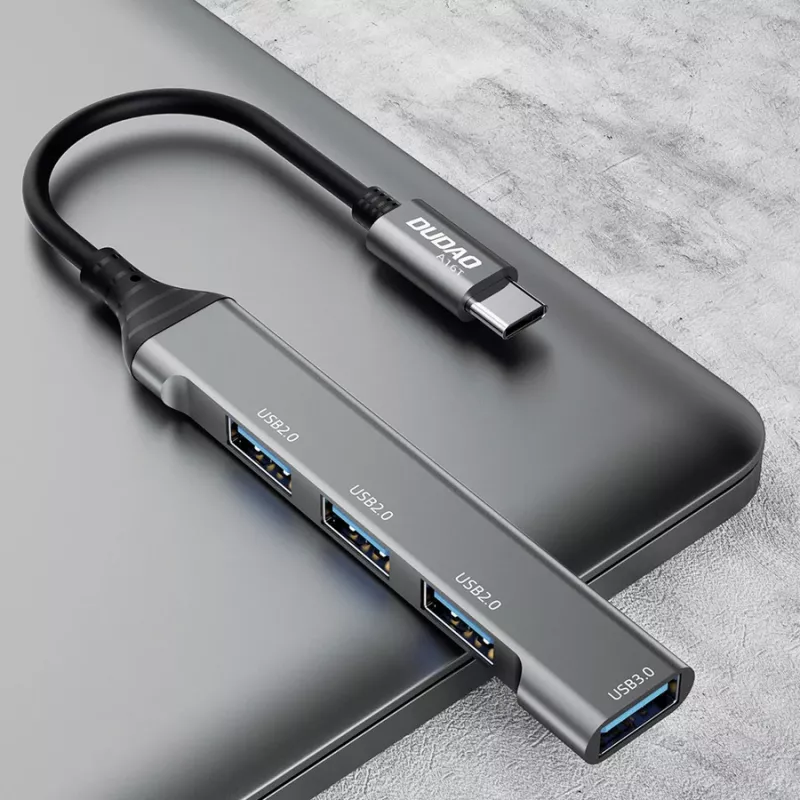 Dudao A16T USB-A Hub 4-Poort USB 2.0 Zwart