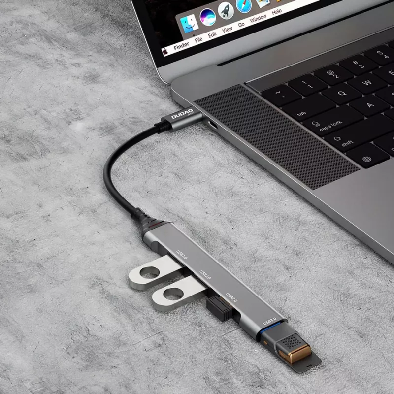Dudao A16T USB-A Hub 4-Poort USB 2.0 Zwart