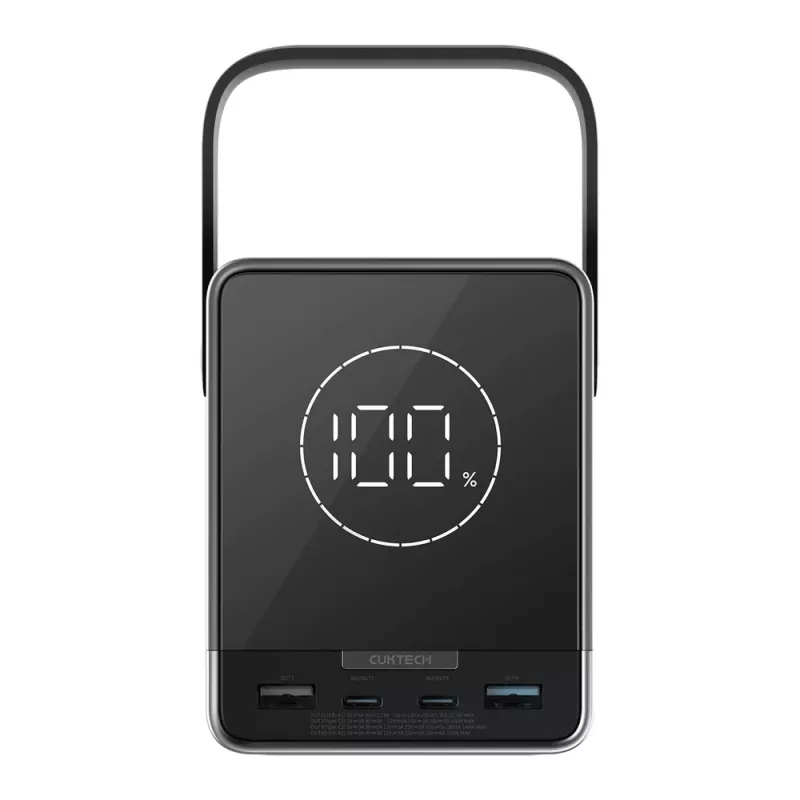 CUKTECH 300W 40000 mAh Powerbank met Draadloos Laden 2x USB-C + 2x USB-A Zwart