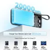 CUKTECH CUKP200NGLLG 55W 20000mAh powerbank met geïntegreerde USB-C-kabel - wit