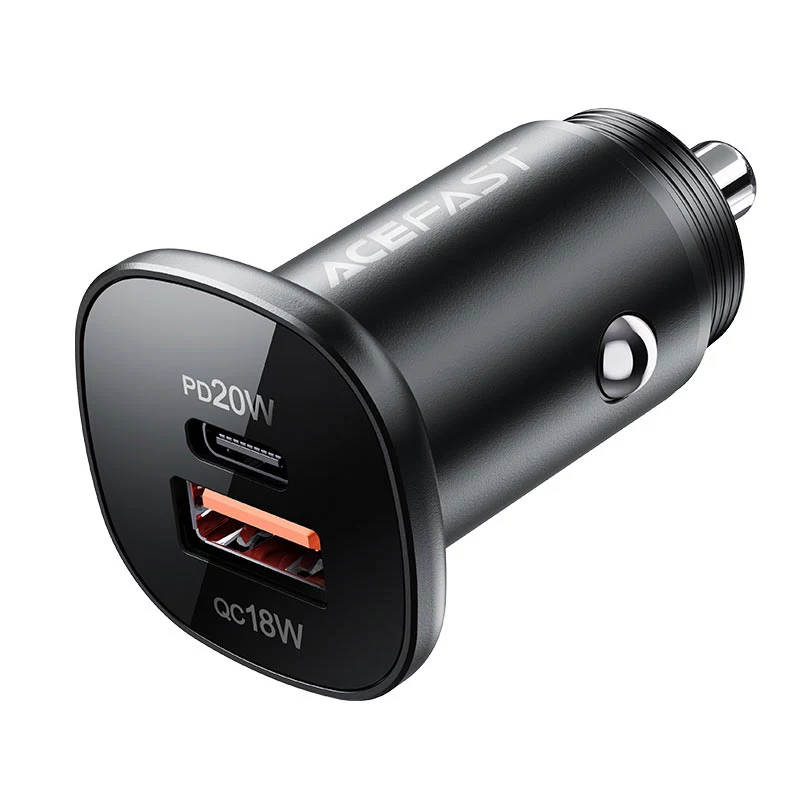 ACEFAST 38W autolader USB-C / USB-A, PPS, Power Delivery, Quick Charge 3.0, AFC, FCP zwart (B1)