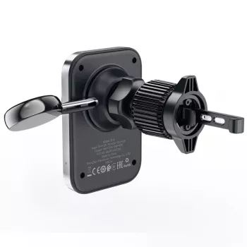 Acefast D18 autohouder met MagSafe / Qi draadloze oplader + USB-A naar USB-C kabel - zwart